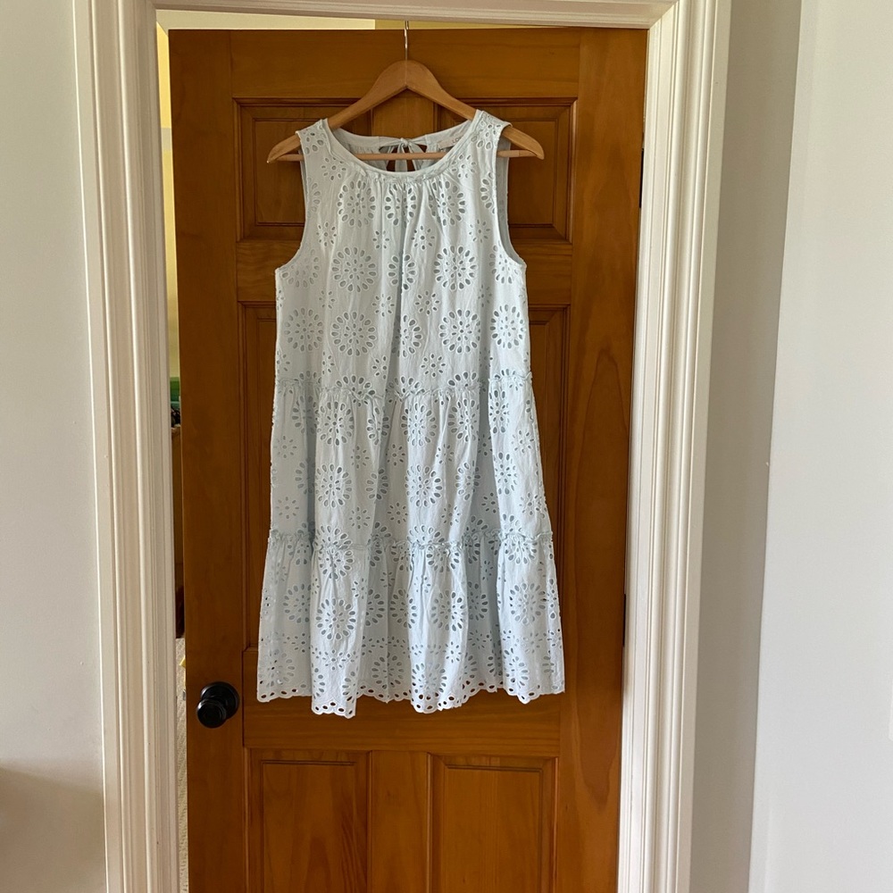 Loft powder blue eyelet dress